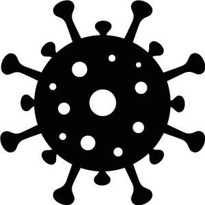 black icon of corona virus